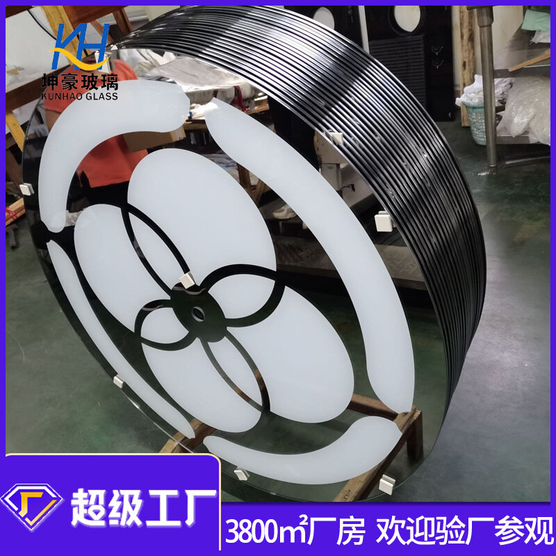 фото Стекло Kunhao, для столешницы, толщина 8 мм, зеркальный узор