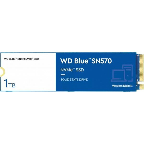 Твердотельный накопитель SSD Western Digital WD Blue SN570 WDS100T3B0C 1ТБ M2.2280 NVMe PCIe Gen3 8Gb/s