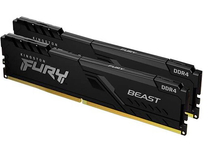 Модуль памяти Kingston Fury Beast Black DDR4 DIMM 3733Mhz PC29800 CL19 - 32Gb Kit (2x16Gb) KF437C19BB1K2/32