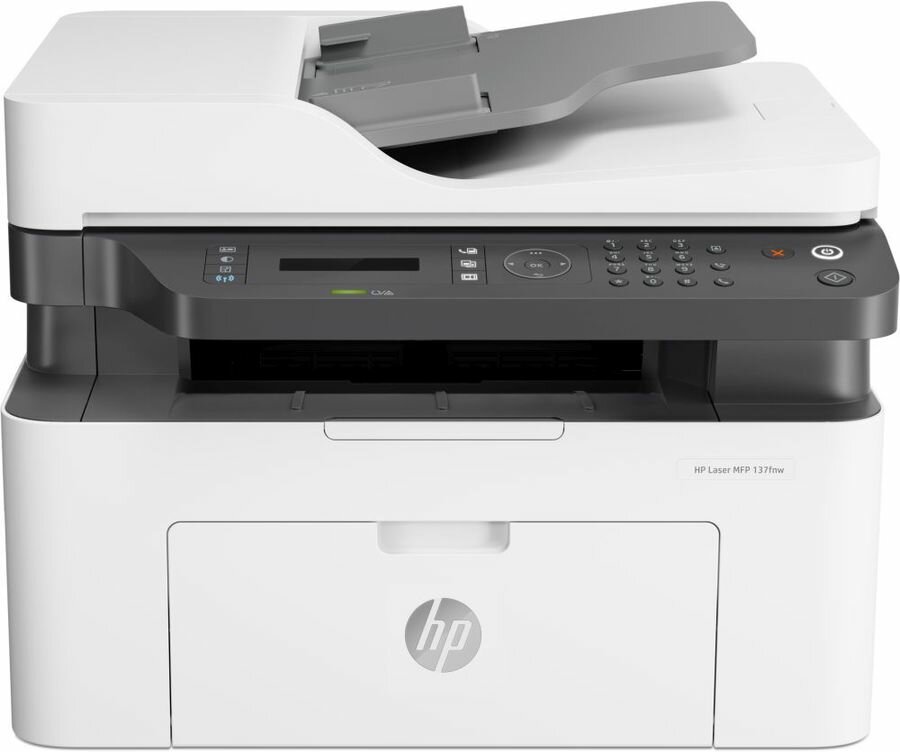 МФУ лазерный HP Laser 137fnw, A4, лазерный, белый 4ZB84A