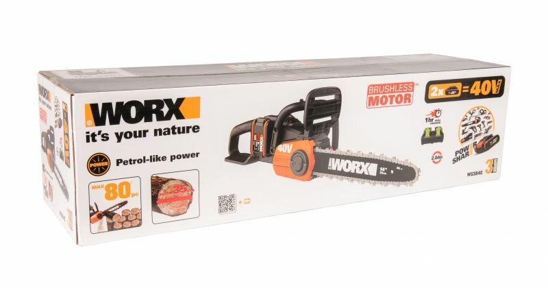 Цепная пила WORX WG384E, аккумуляторная