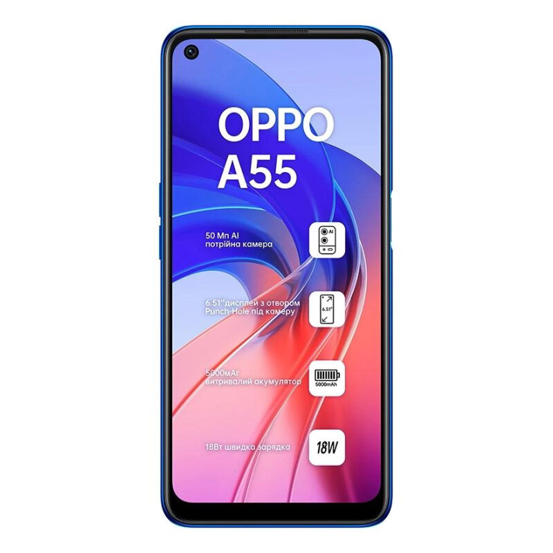 Смартфон OPPO A55 4+64GB цвет: голубой (BLUE) CPH2325