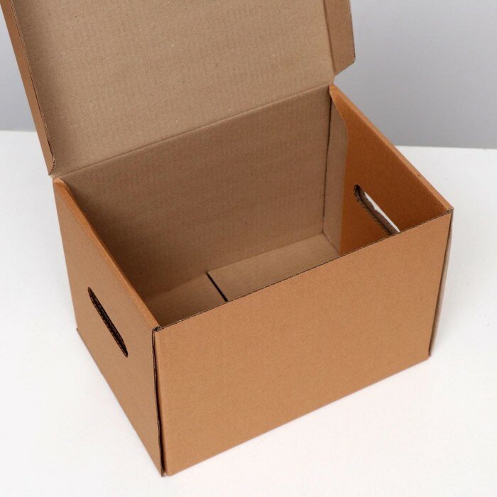 Коробка для хранения "А4", бурая, 32,5 х 23,5 х 23,5 см - фотография № 4