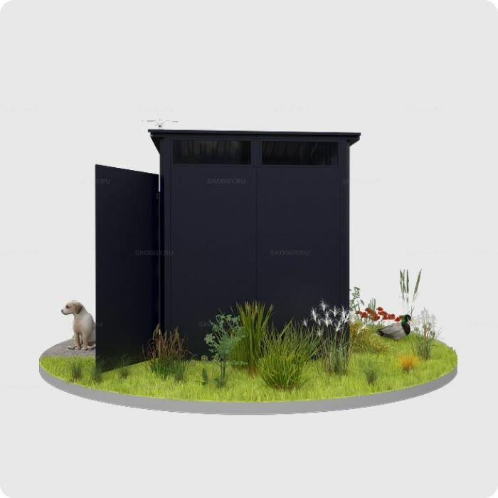 Контейнер хранения Люксовый SKOGGY Mini, с двухскатной крышей, двумя створками и металлическим полом - фотография № 4