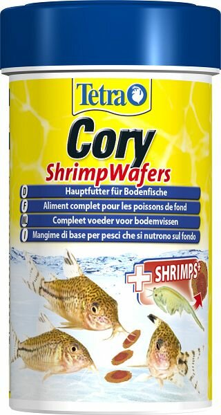 Tetra Cory Shrimp Wafers полноценный корм для плекостомусов и коридорасов, пластинки 100 мл