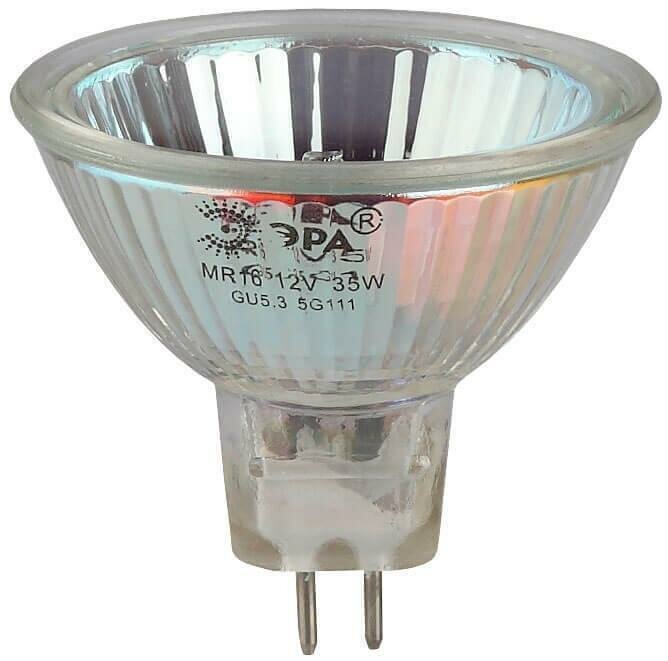 ЭРА Лампа галогенная ЭРА GU5.3 35W 3000K прозрачная GU5.3-MR16-35W-12V-CL C0027355