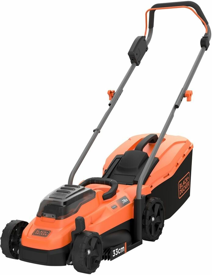 Газонокосилка аккумуляторная BLACK+DECKER BCMW3318L2-QW, 33см, несамоходная, 2.5Ач