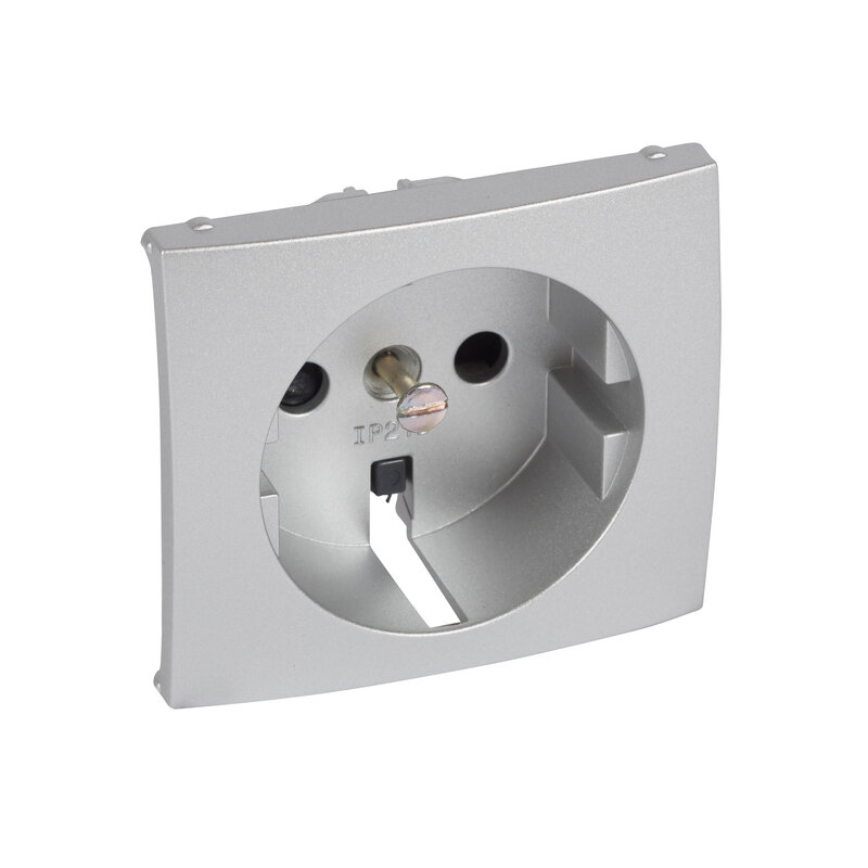фото Legrand Valena Алюминий Накладка для розетки 2К+З с защитными шторками