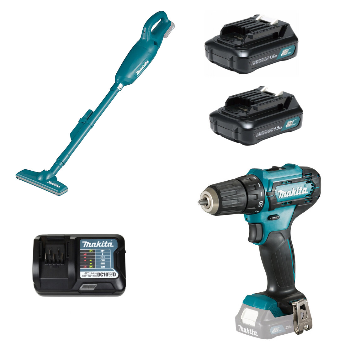 Набор аккумуляторного инструмента Makita CLX226X1 (шуруповерт, пылесос)