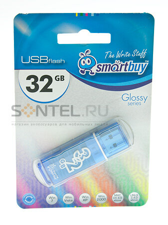 SB32GBGS-B, 32GB USB 2.0, Glossy Series, Blue, SmartBuy