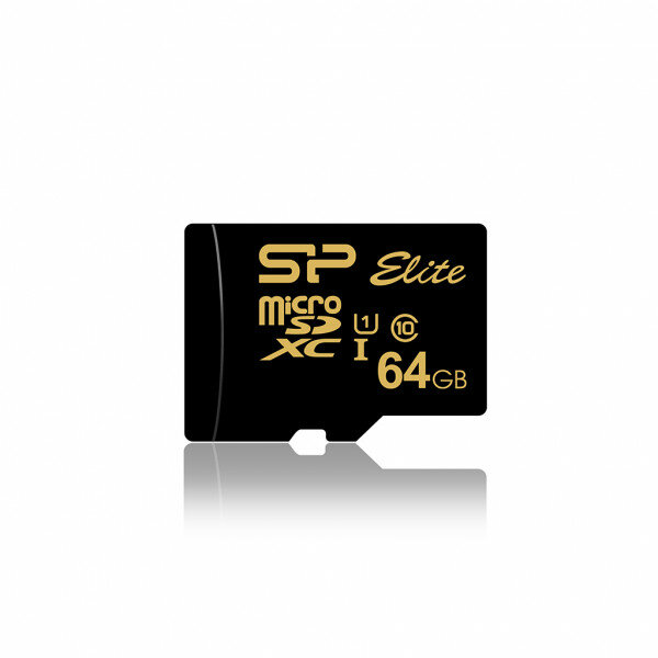 Карта памяти microSD 64GB Silicon Power Elite Gold microSDXC Class 10 UHS-I U1 SP064GBSTXBU1V1G