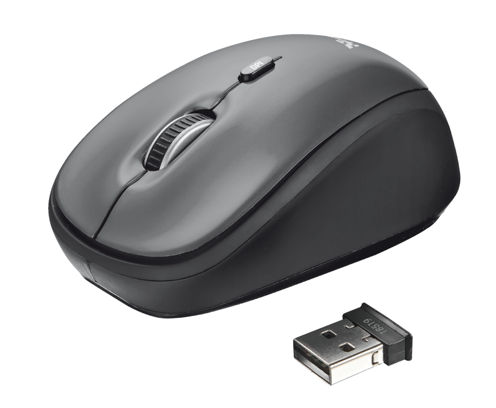 Мышь Trust Wireless Mouse Yvii, Black, (18519)