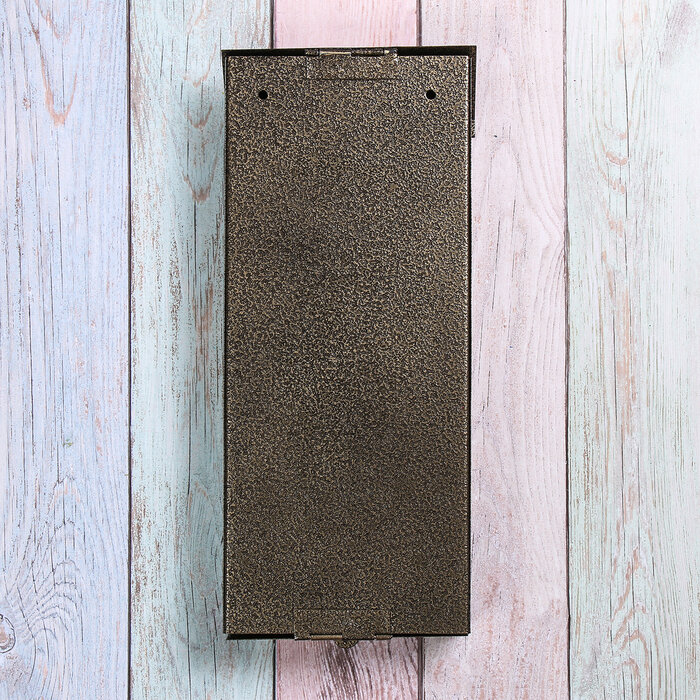 Ящик почтовый без замка (с петлёй), вертикальный, «Узкий», бронзовый - фотография № 4