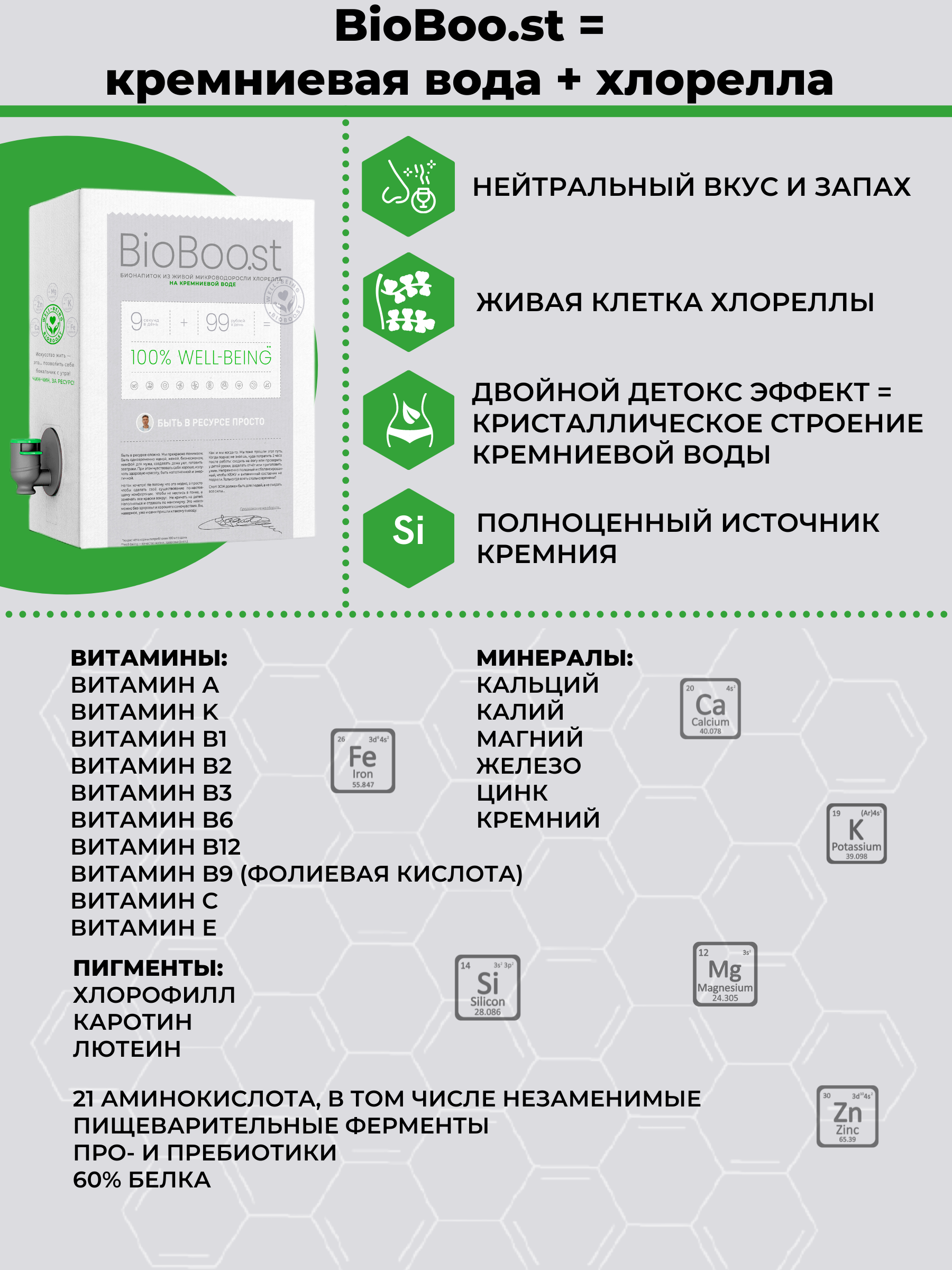 Детокс суперфуд живая хлорелла на кремниевой воде, смузи для похудения / пп, веган, кето / хлорофилл жидкий /не спирулина, не порошок и не в таблетках - фотография № 13