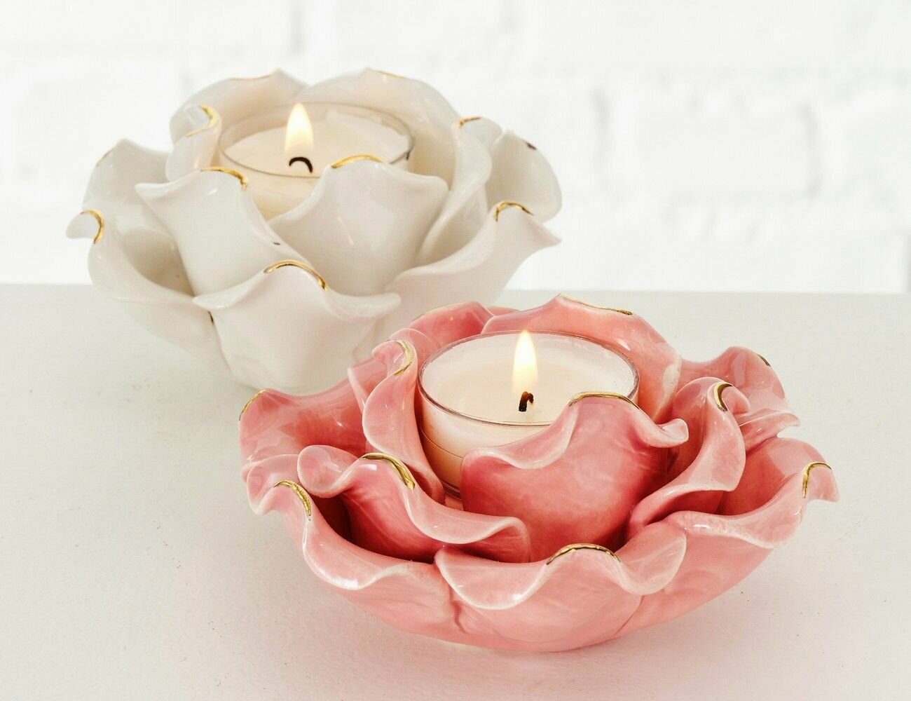 Керамический подсвечник для одной свечи, розовый, 11 см, Boltze - фотография № 8
