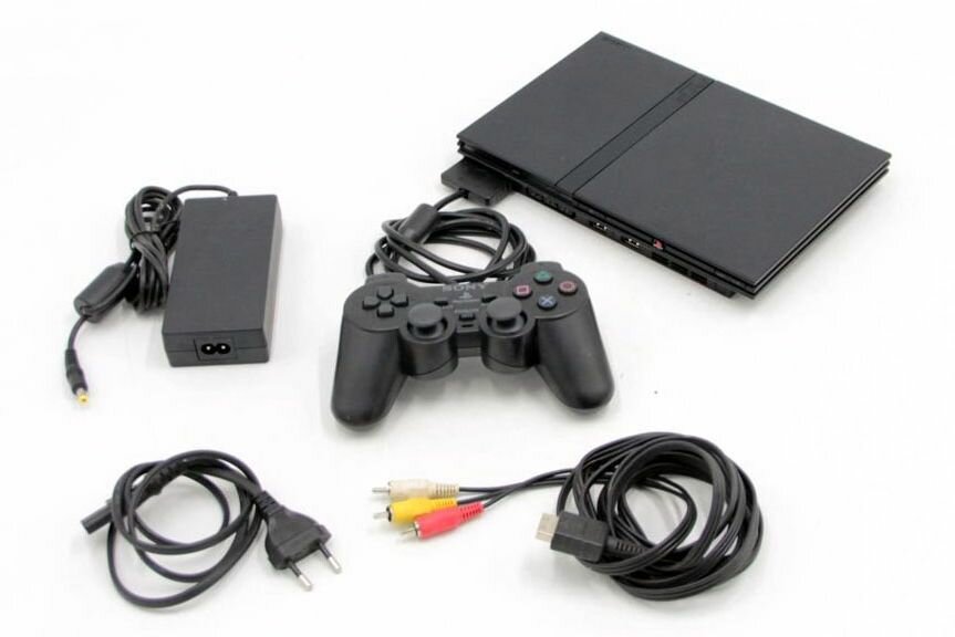 Игровая приставка Sony PlayStation 2 Slim (SCPH 77008) Black Чип