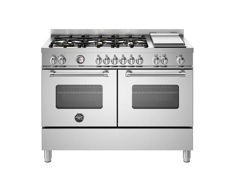 MAS126G2EXT Варочный центр Bertazzoni, 6 газовых конфорок, два многофункциональных электрических шкафа, Master, 120 см Нержавеющая сталь - фотография № 2