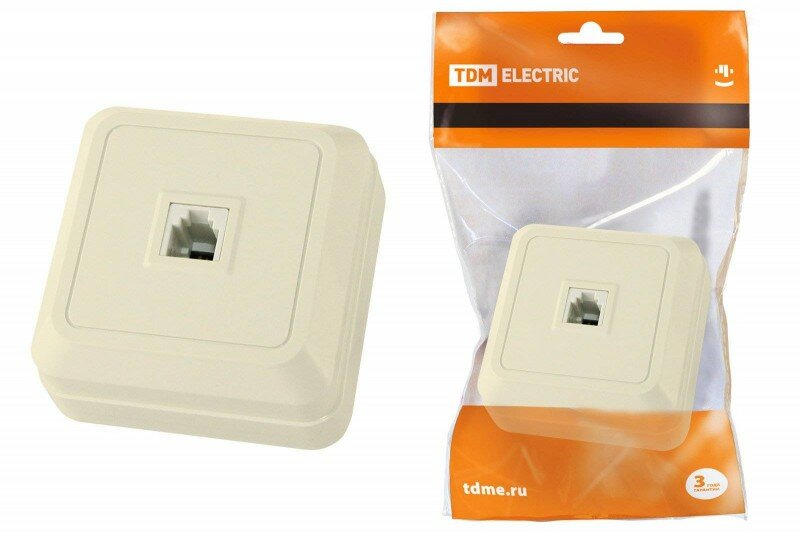 Tdm Розетка TФ (RJ-11) открытой установки IP20 SQ1801-0023