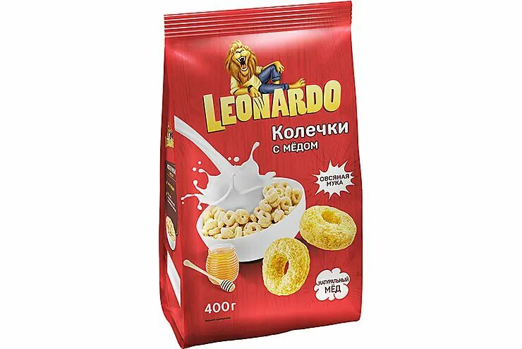 Leonardo Завтрак готовый колечки с медом 400гр.*2шт - фотография № 2