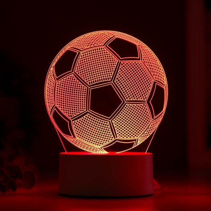 RISALUX Светильник "Футбольный мяч" LED RGB от сети 9,5x12,5x16 см - фотография № 3