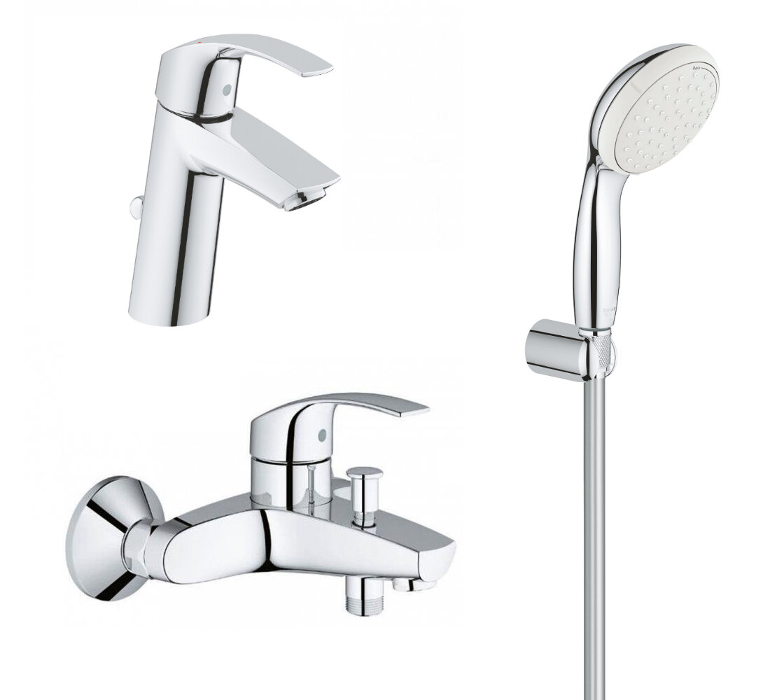 Набор смесителей для ванны Grohe Eurosmart M-Size с душевым набором, хром 124470