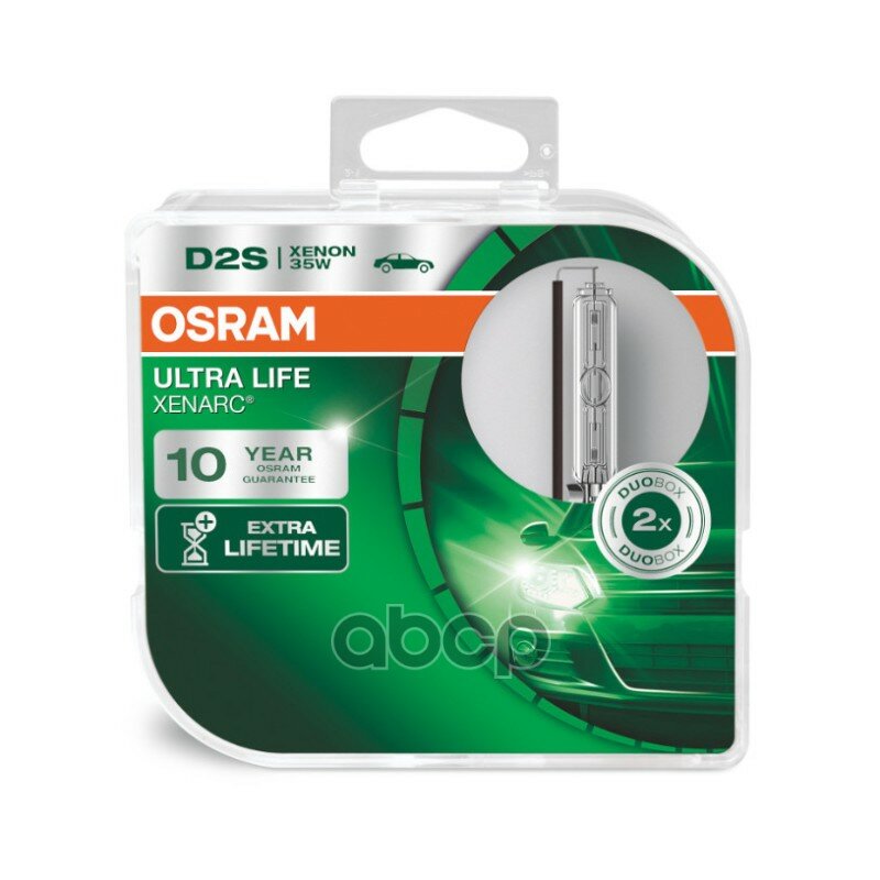 Комплект Ламп D2s 85v 35w P35d-2 Xenarc® Ultra Life 10 Лет Гарантии 2шт.(1к-Т) Osram арт. 66240ULTHCB