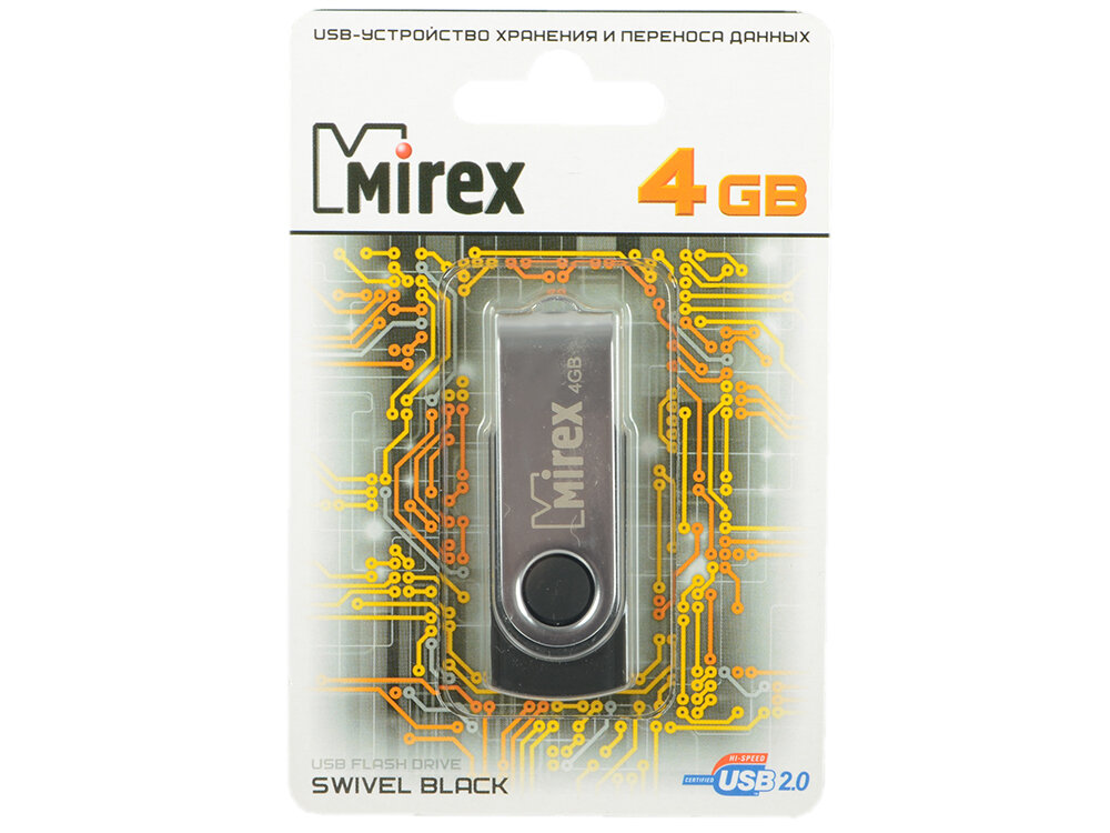 Флешка USB 4Gb Mirex Swivel 13600-FMURUS04 черный