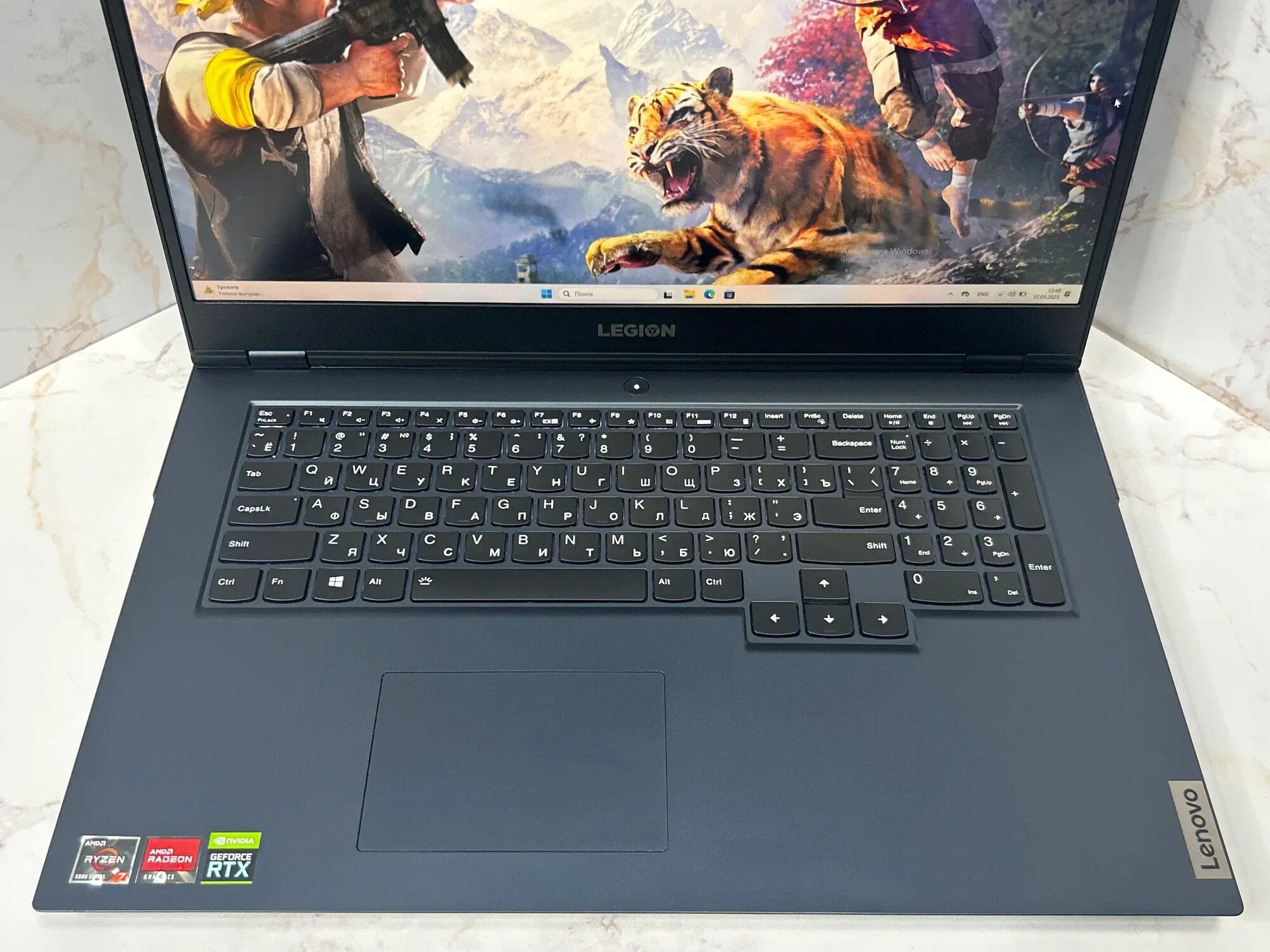 Ноутбук Lenovo Legion 5 17ACH6H (82JY0007RK) 17.3"/AMD Ryzen 7 5800H/RAM 16GB/SSD 512GB/nVidia GeForce RTX 3060 6GB/IPS 144Hz/1920*1080/DOS/Подсветка кл-ры: LED/черный. Состояние: C1