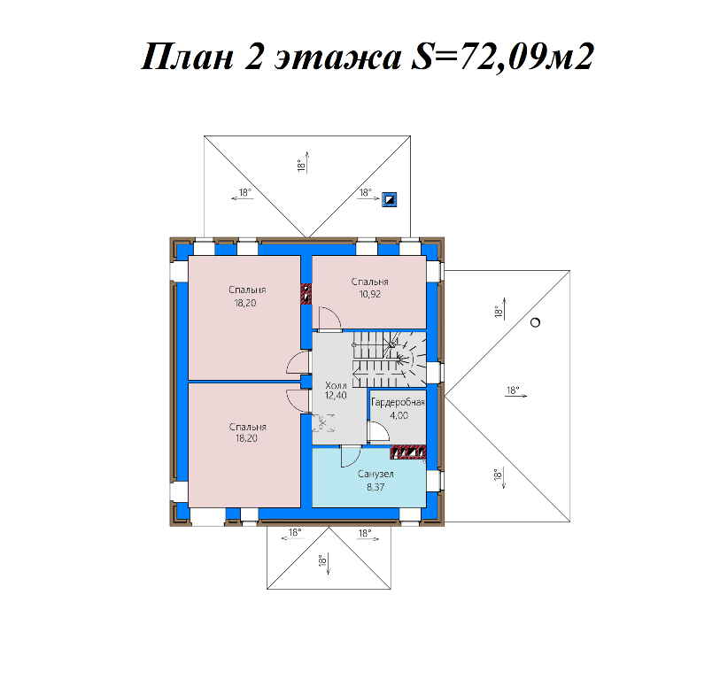 Проект жилого дома SD-proekt 22-0040 (194,4 м2, 13,9*10,39 м, газобетонный блок 400 мм, облицовочный кирпич) - фотография № 6