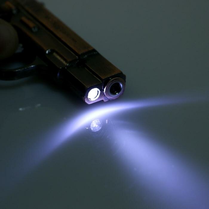 Зажигалка газовая с фонариком "Пистолет", пьезо - фотография № 2