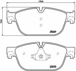 Колодки тормозные дисковые передние Peugeot 308 I/407 SW/407 04>18 Citroen C5 III/DS4/DS5 09>15 BREMBO P61107