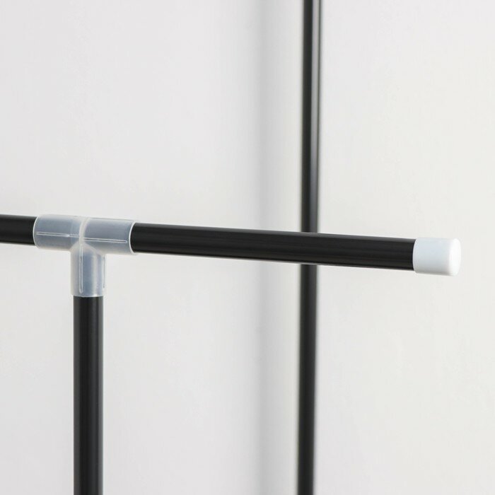 Полка - стойка для вещей Доляна, 2 перекладины, 2 ящика, 120×43×169 см, цвет чёрный - фотография № 7