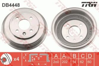 Барабан тормозной Chevrolet Aveo/Cobalt 11>15 TRW DB4448