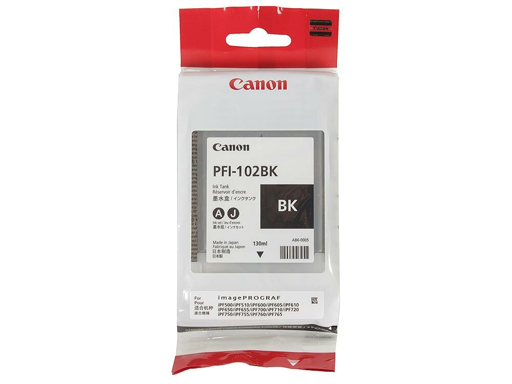 Картридж Canon PFI-102BK для Canon iPF510 605 610 650 655 750 760 765 755 LP17 200мл черный