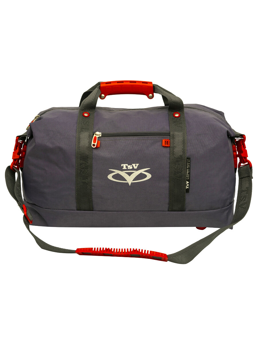 Спортивная сумка TsV Арт.553.32, Цвет серый/красный - фотография № 1