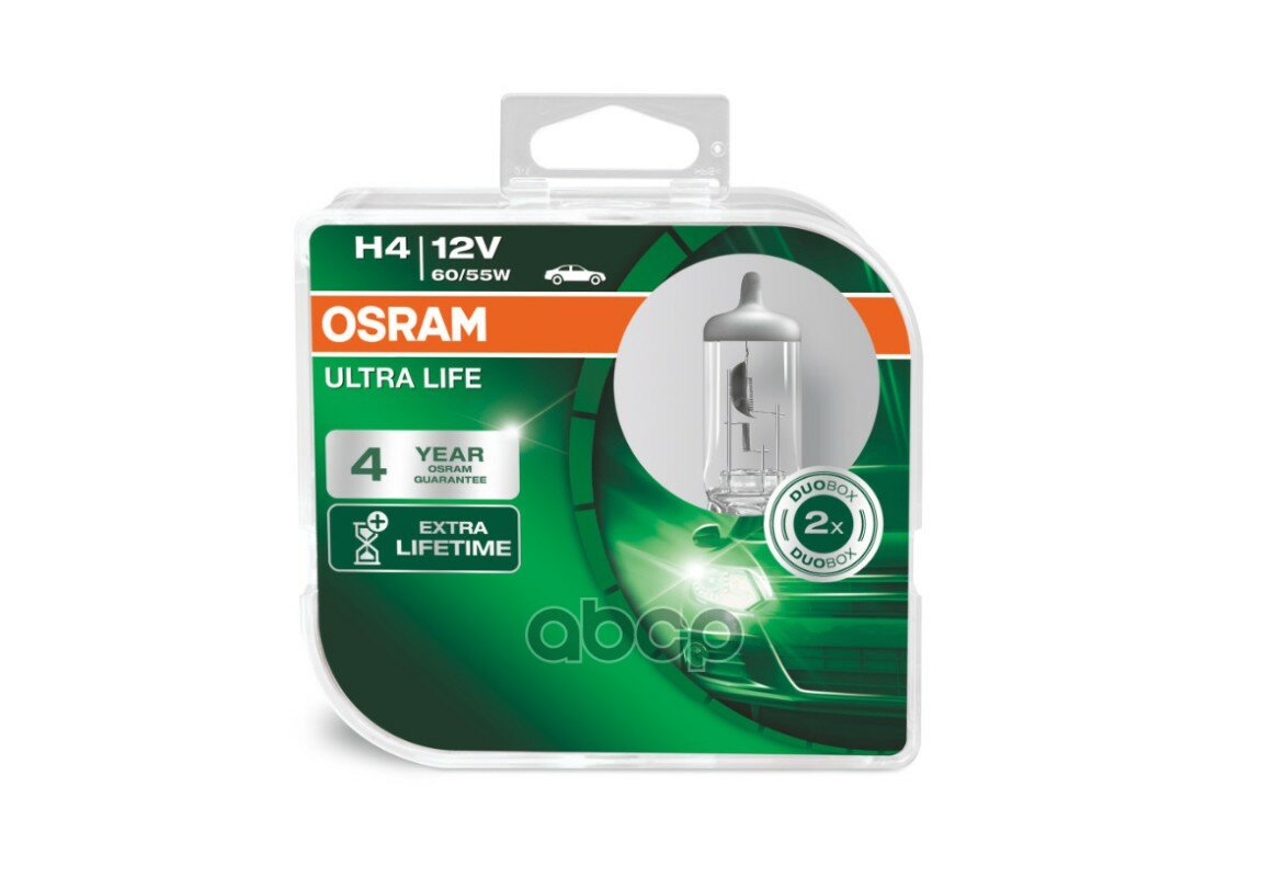   Osram64193ult-Hcb H4 12v 60/55w P43t Ultra Life (2/20) Osram . 64193ULTHCB