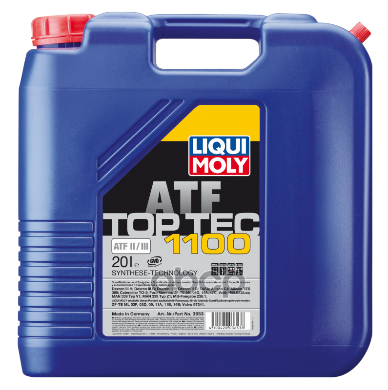 Liquimoly Top Tec Atf 1100 (20L)_Масло Трансмиссионное !Синт.для Акпп Dexron Iiih/Iiig/Iie/Iid Liqui moly арт. 3653