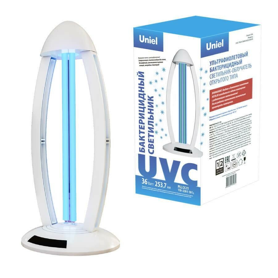 Uniel Ультрафиолетовая бактерицидная настольная лампа (UL-00007265) Uniel UGL-T02A-36W/UVCB White