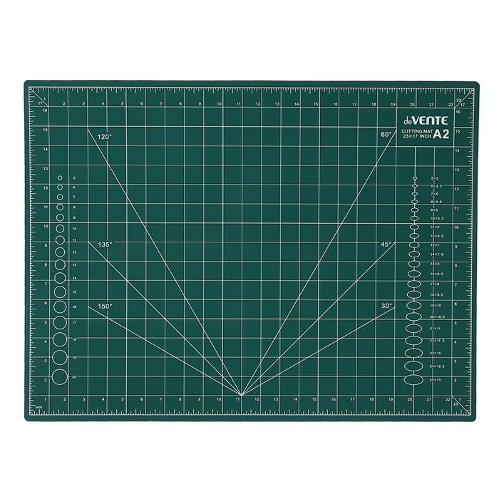 Коврик для резки макетный A2 deVENTE, 3 мм, непрорезаемый, двусторонний, трёхслойный