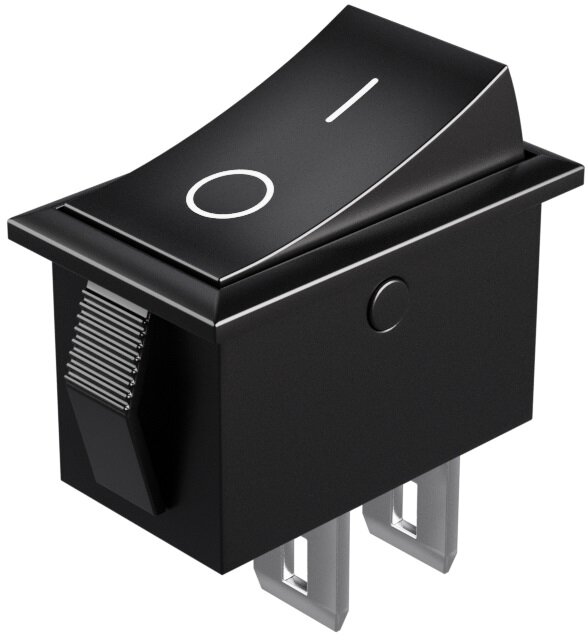 Кнопка выключатель (тумблер) GSMIN K3 ON-OFF 3А 250В AC 2-Pin (15x10x15мм) комплект 3шт (Черный) - фотография № 2