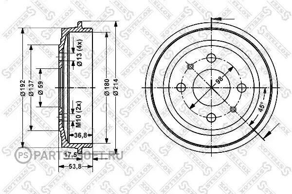 Барабан тормозной STELLOX 6025-2309-SX | цена за 1 шт