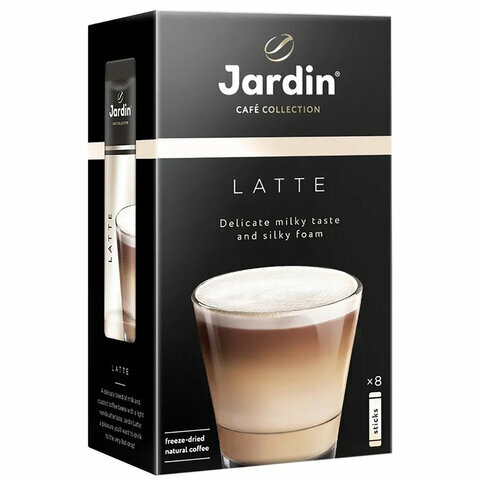Кофе растворимый JARDIN "3 в 1 Латте", комплект 9 шт., комплект 8 пакетиков по 18 г (упаковка 144 г),, 1693-10 - фотография № 4