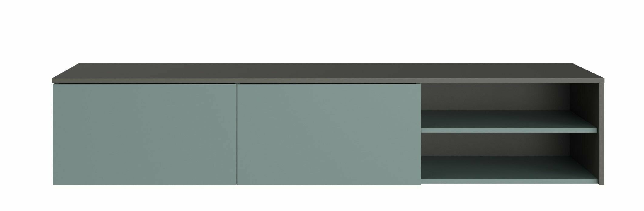 Гостиная VICCO, стенка мебель в гостиную НК-Мебель, Серый графит/Сумеречный голубой, 180 x 180 х 40,2 см (ШхВхГ) - фотография № 6