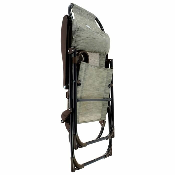 Кресло-шезлонг с полкой КШ2/4, 75х59х109 см, серый - фотография № 3