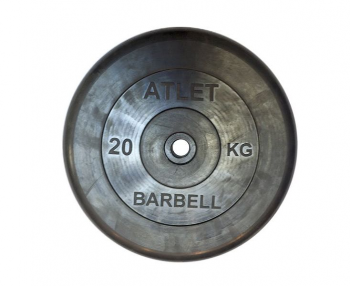 Диск обрезиненный MB Barbell Atlet 26 мм 20 кг MB-AtletB26-20