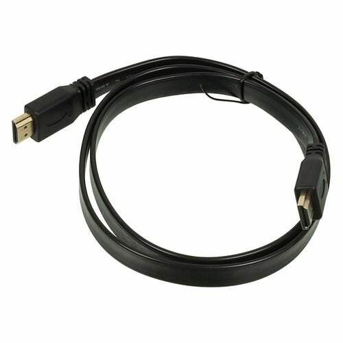 Кабель аудио-видео High Speed ver.1.4 Flat HDMI (m) - HDMI (m)  ver 1.4 1м GOLD FLAT черный