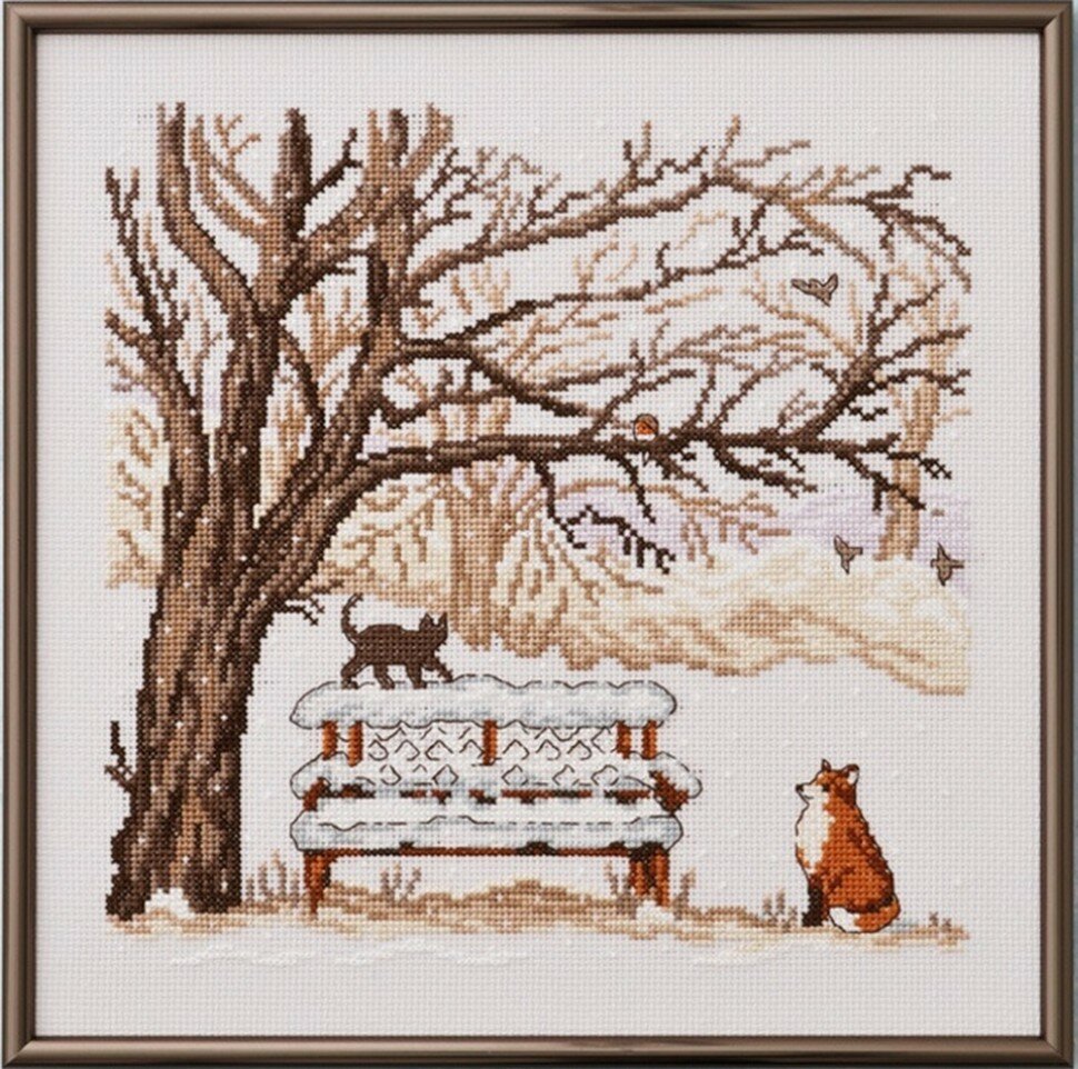 Winter fox (Зимняя лисичка) #92-2131 Permin Набор для вышивания 30 x 30 см Счетный крест