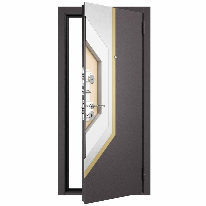 Дверь входная для квартиры Torex Home Optima 960х2050, правый, тепло-шумоизоляция, антикоррозийная защита, замки 2-го и 3-го класса, черный/серый - фотография № 5