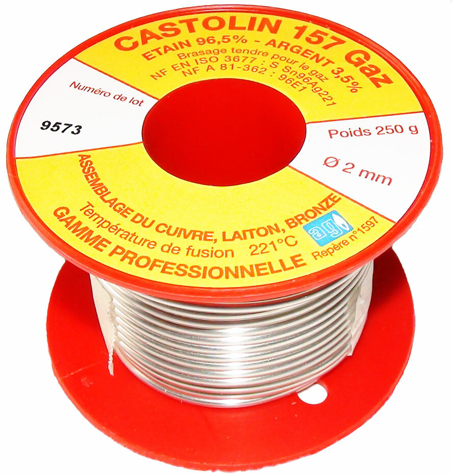 Припой Castolin 157 (ПСрО3) на катушке д.20мм по 250гр.