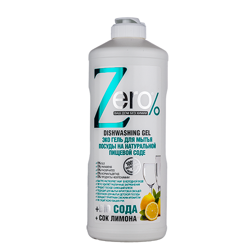 фото Эко гель для мытья посуды `ZERO` BIO с экстрактом соды и соком лимона 500 мл